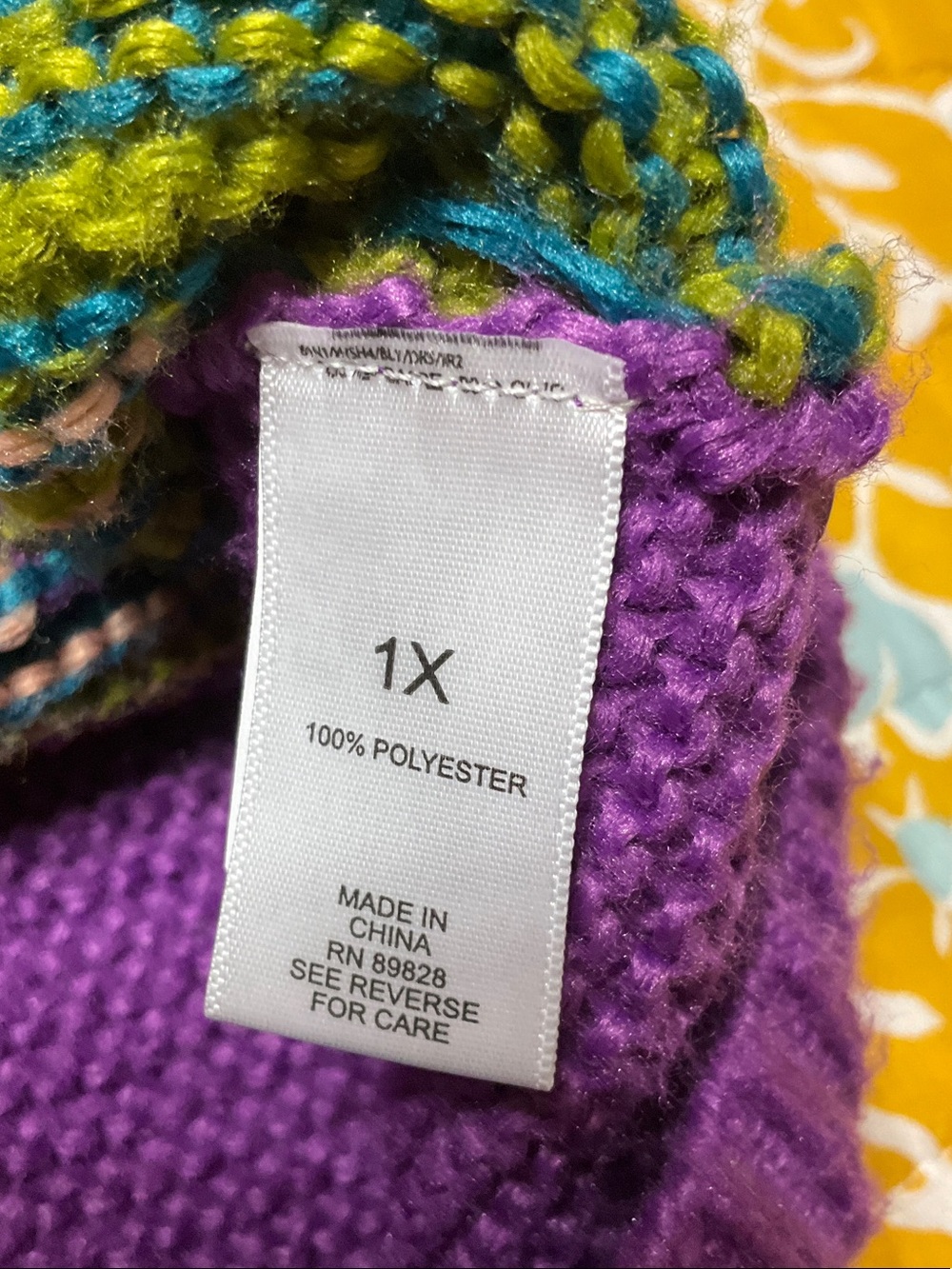 LOGO Striped V-Neck Cardigan Sweater in Purple, Green, and Pink - Picture 7 of 9